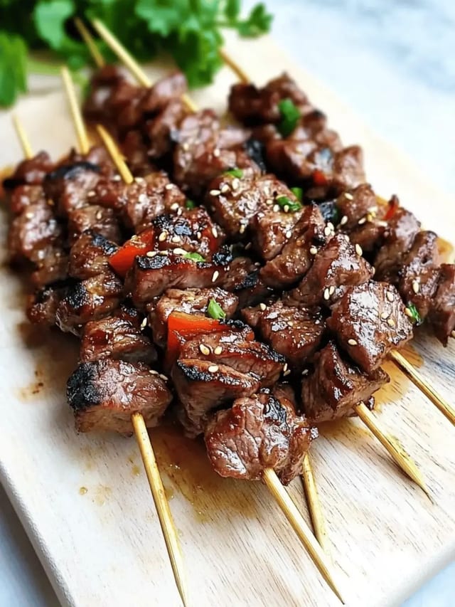 Beef Skewers.