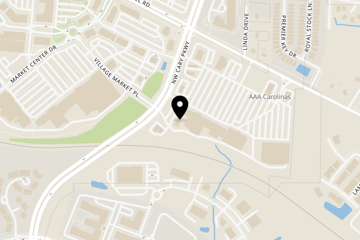 Map showing the location of Bangkok BBQ on 9589 Chapel Hill Rd in Morrisville